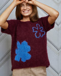 Bella T-Shirt med firkløver i  intarsia